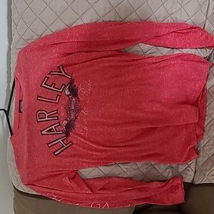 Harley Davidson women's long sleeve shirt in red, & size XL
